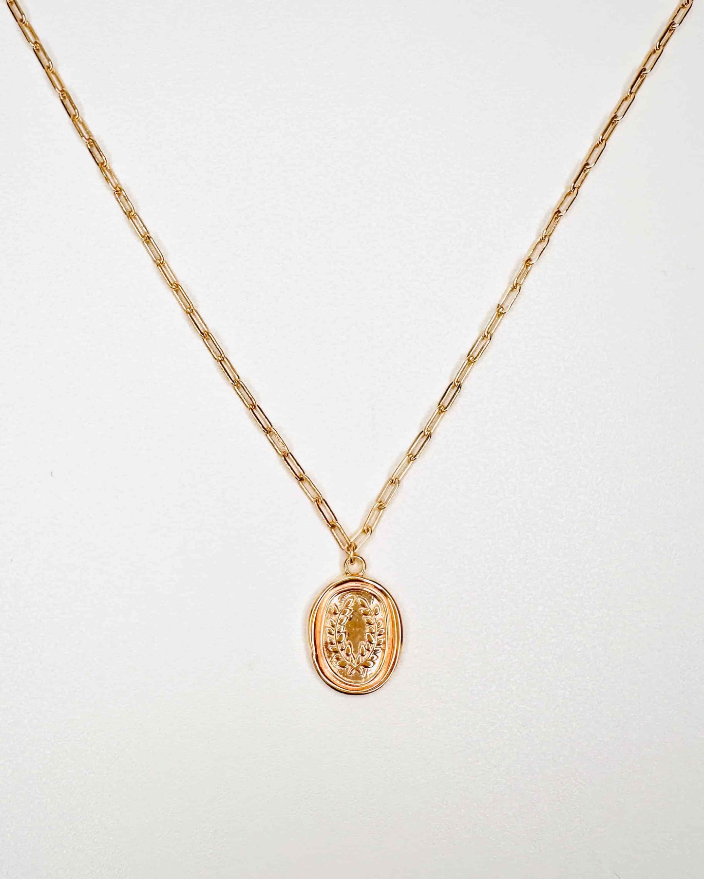 18K Gold Plated Vermeil Coin Vintage Necklace