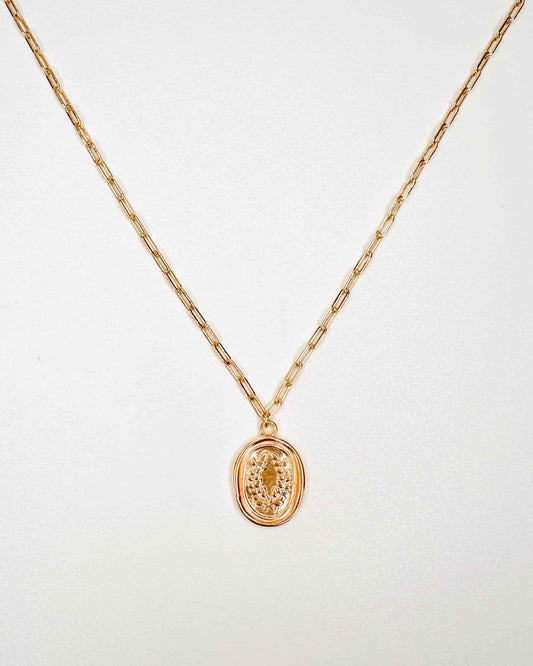 18K Gold Plated Vermeil Coin Vintage Necklace
