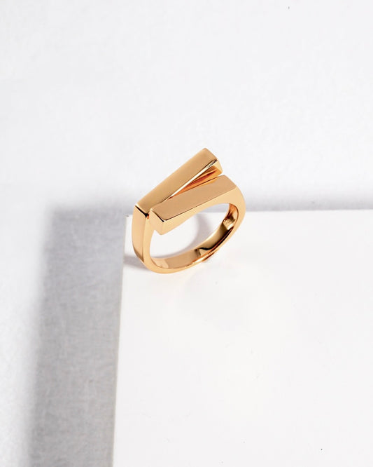 18K Gold Plated Vermeil Crossover Ring
