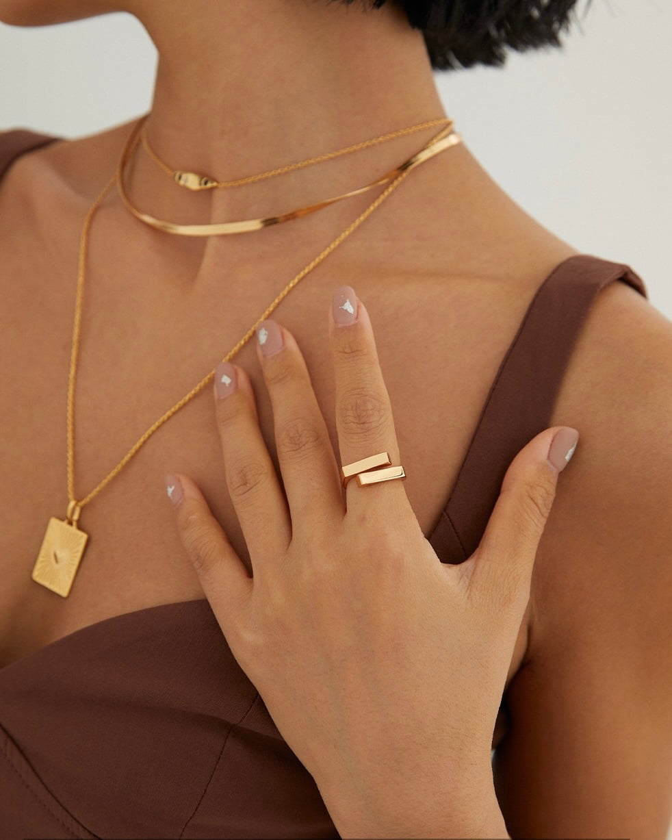 18K Gold Plated Vermeil Crossover Ring