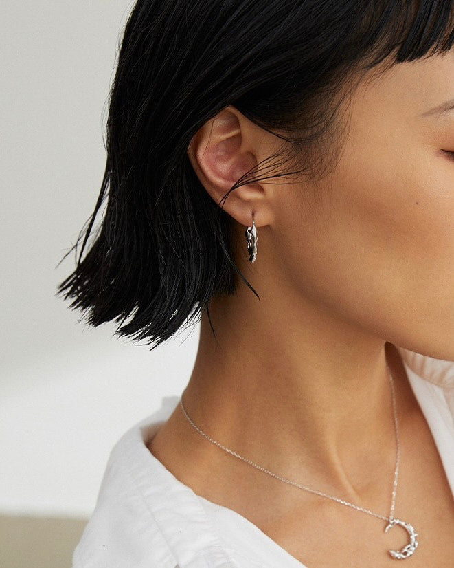 18K Gold Plated Vermeil Water Flow Hoop Earrings