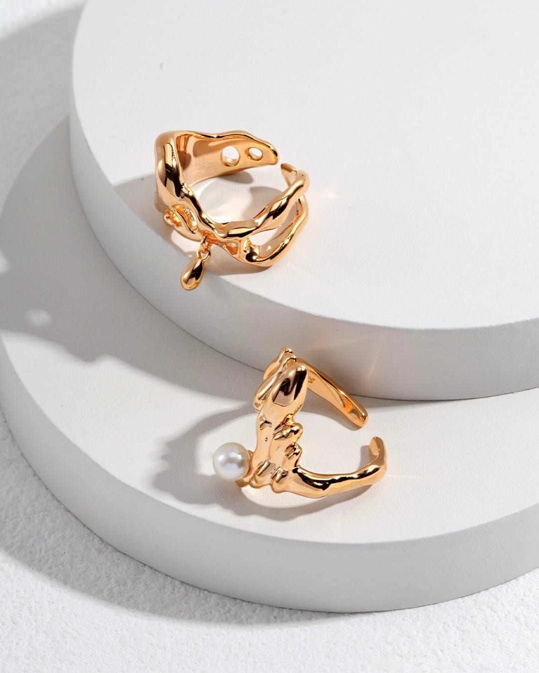 18K Gold Plated Vermeil Chunky Waterdrop Ring