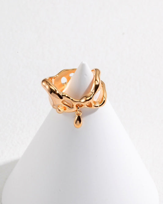 18K Gold Plated Vermeil Chunky Waterdrop Ring