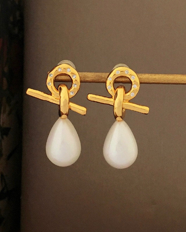 Simulated Pearl dropping Earrings
