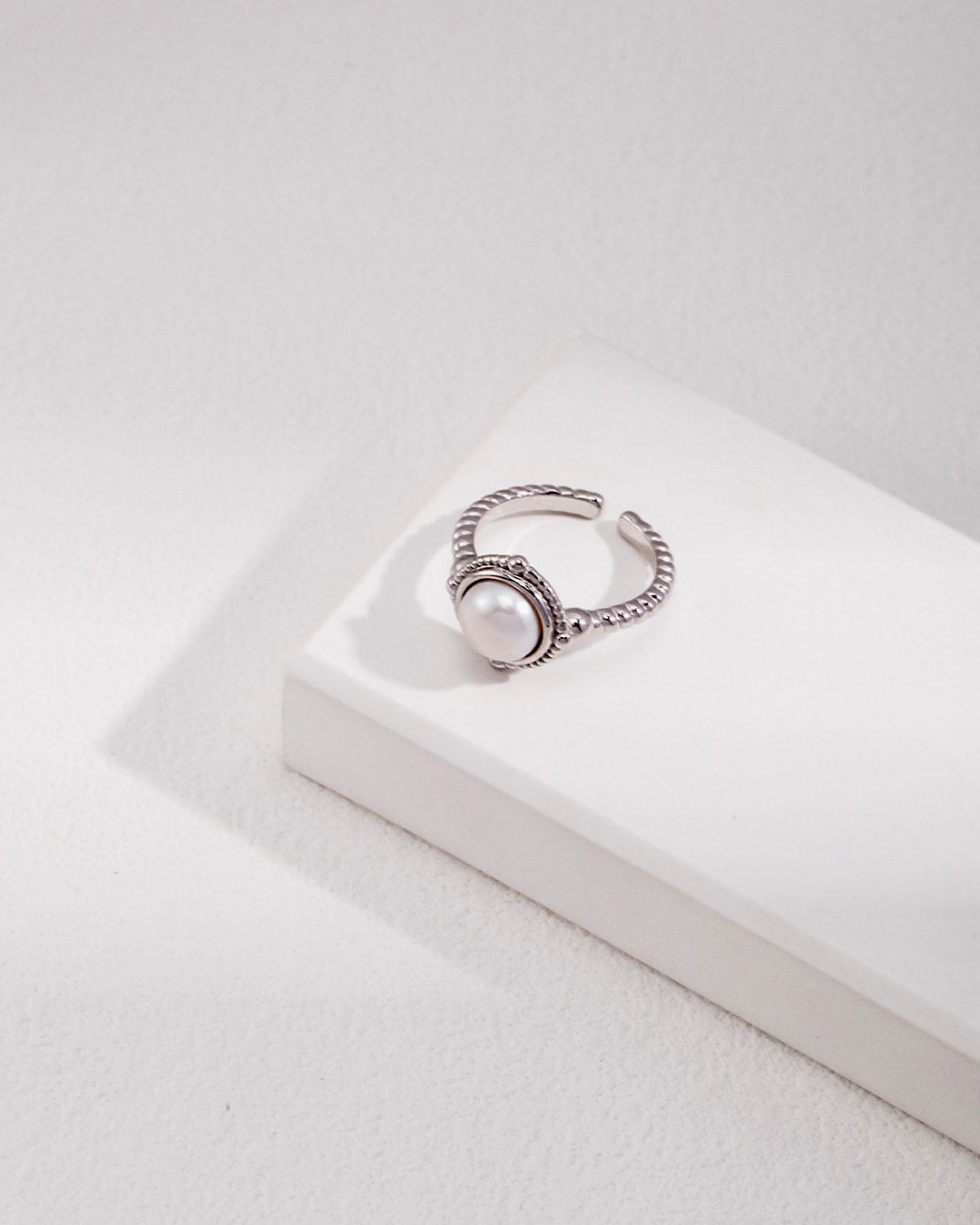 18K Gold Plated Vermeil Pearl Chunky Ring