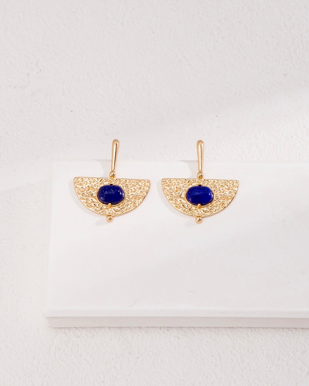 18K Gold Plated Vermeil Lapis Lazuli Stud Earrings