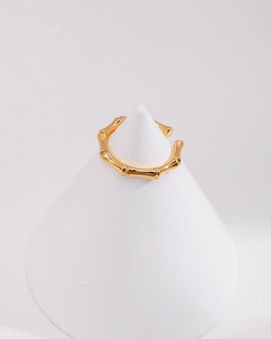 18K Gold  Plated Vermeil Open Bamboo Knot Ring