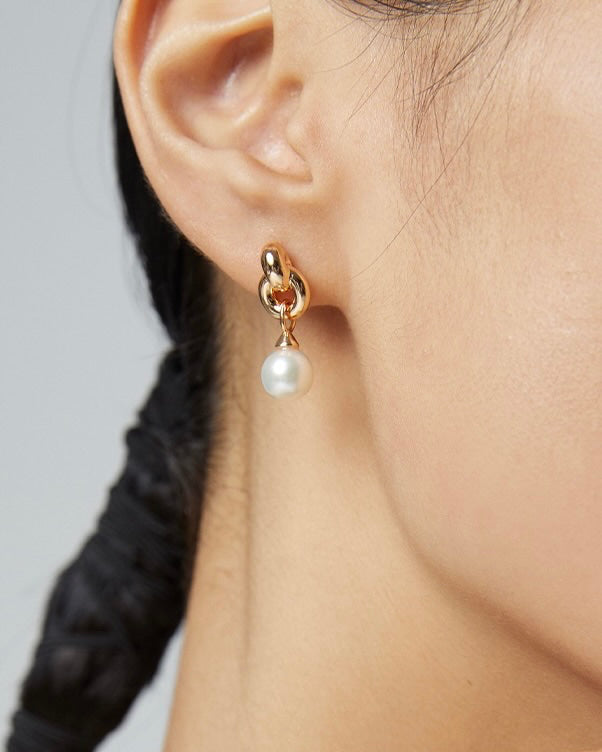 18K Gold Plated Vermeil Natural Pearl Drop Earrings