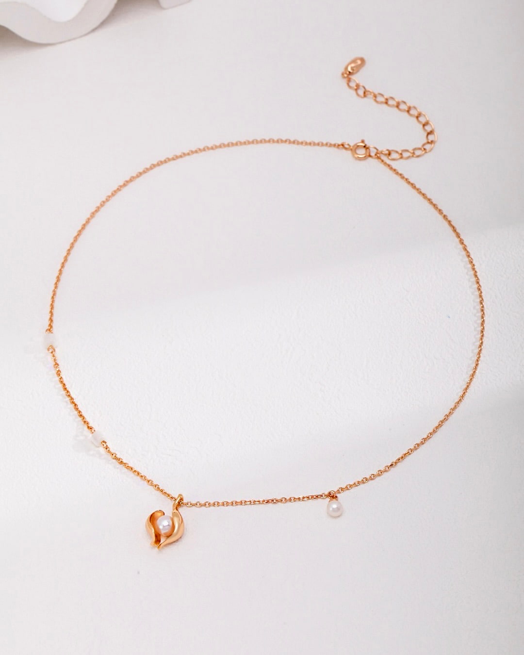 18K Gold Plated Vermeil Natural Pearl Pendent Necklace