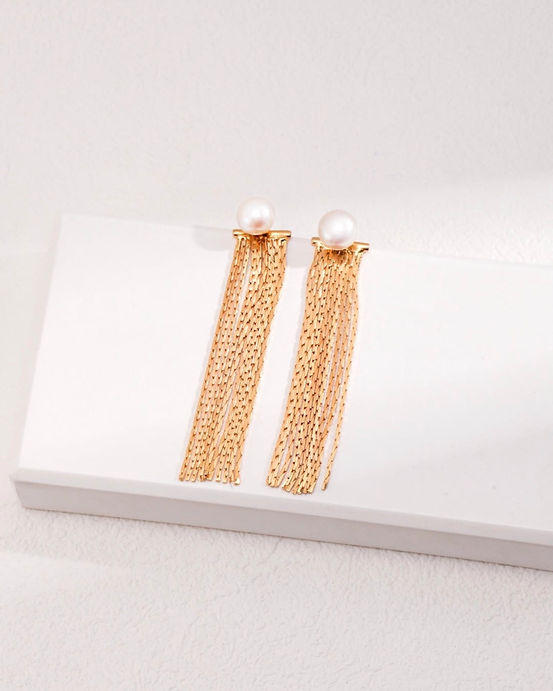 18K Gold Plated Vermeil Natural Pearl Mixed Convertible Drop Earrings