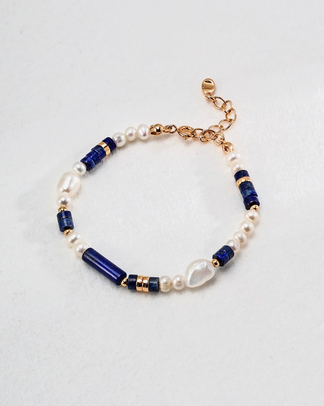 Lapis & Pearl Bracelet | Refined Layers in Gold Vermeil & Sterling Silver