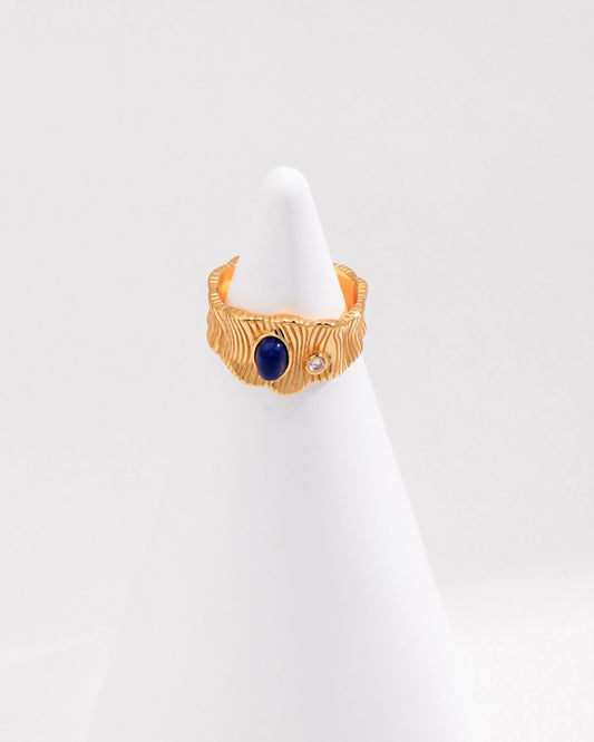 18K Gold Plated Vermeil Gemstone Statement Ring