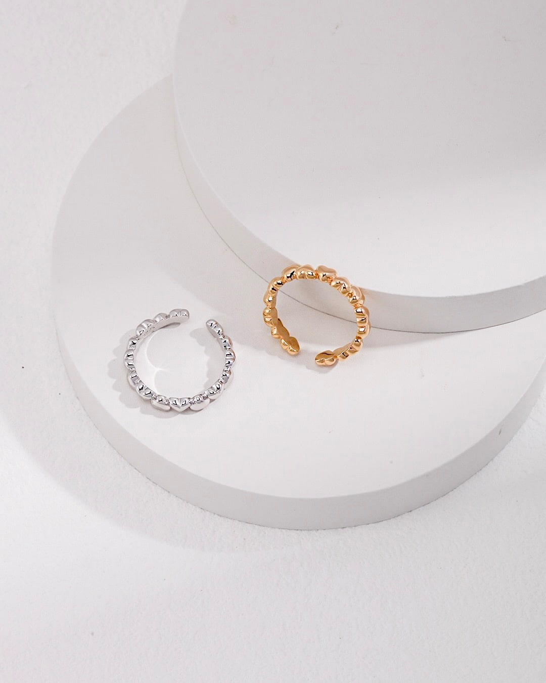 18K Gold Plated Vermeil Band of Hearts Ring