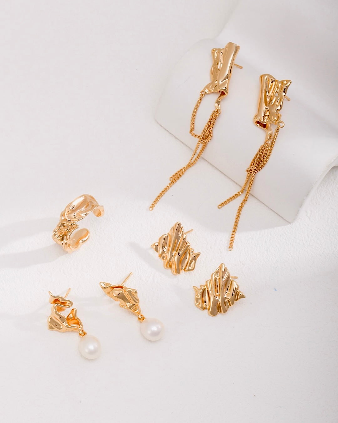 18K Gold Plated Vermeil Open Ripple Band Ring