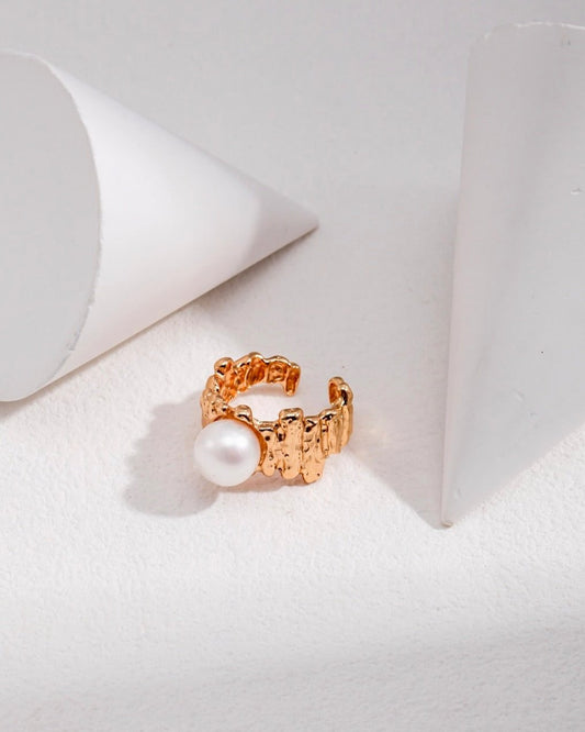 18K Gold Plated Vermeil Statement Pearl Ring