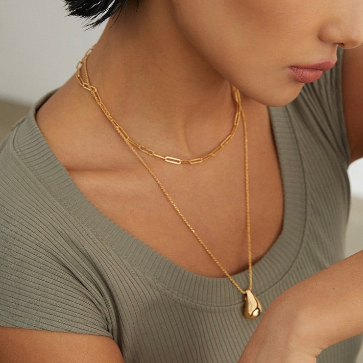 18K Gold Plated Vermeil Paperclip Chain Necklace