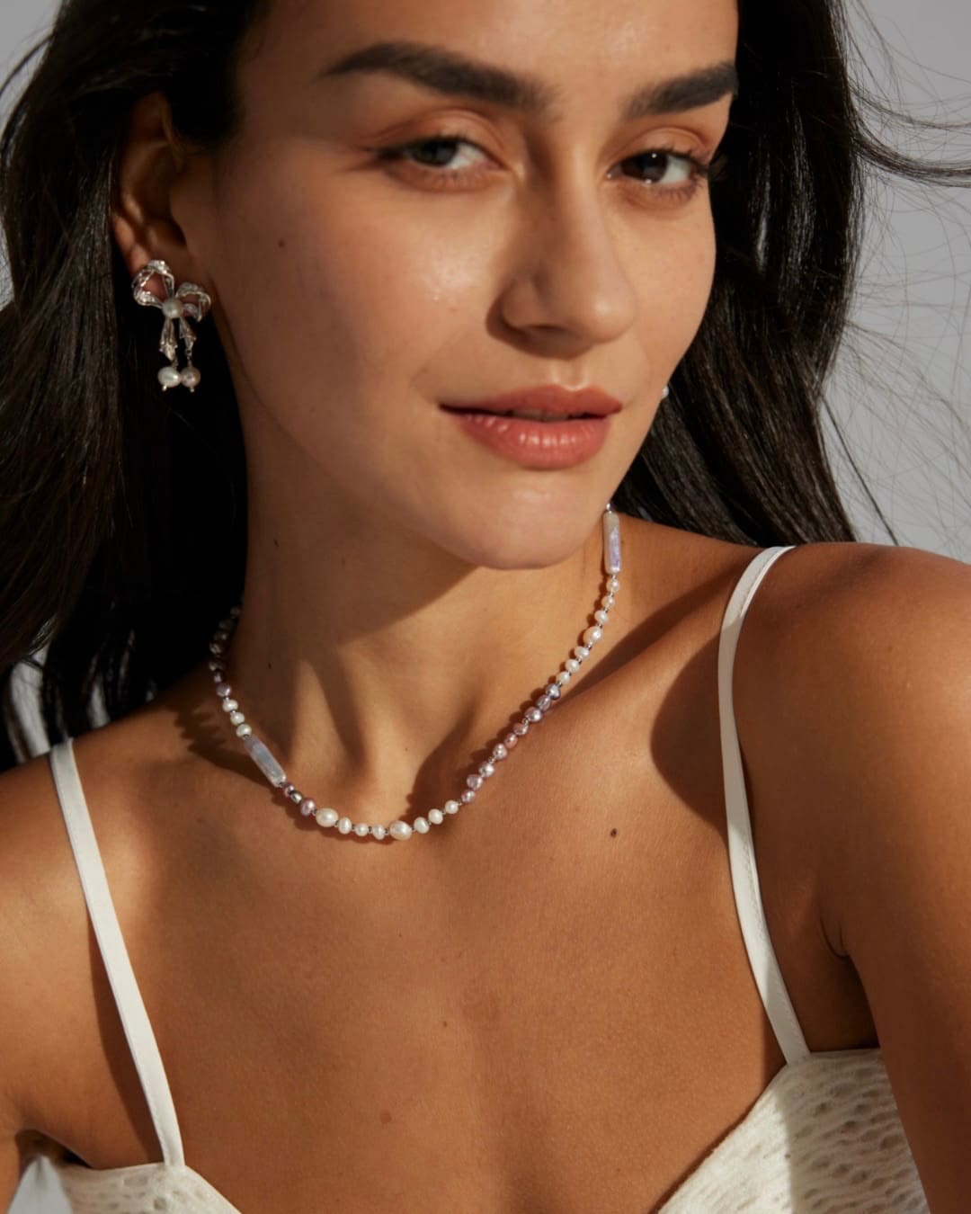 Natural Irregular Pearl Necklace | Organic Elegance in Sterling Silver