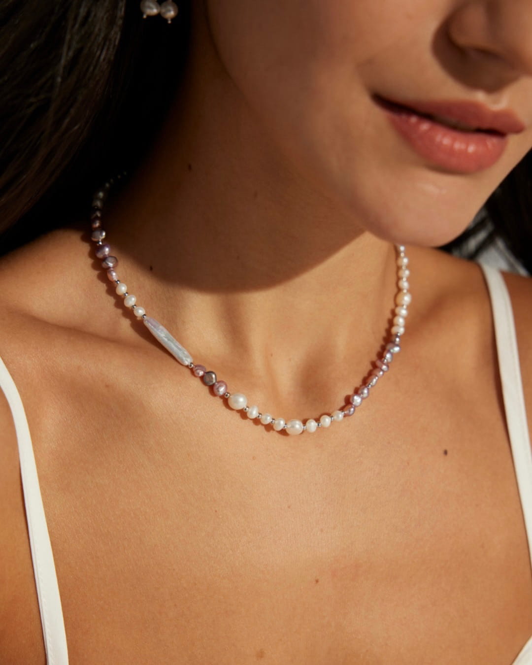 Natural Irregular Pearl Necklace | Organic Elegance in Sterling Silver